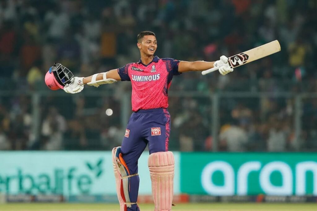 A confident celebration from Yashasvi after a strong batting performance