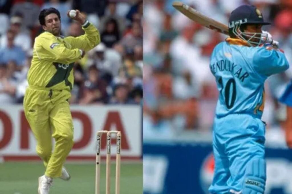 how many 6 Sachin hit against Wasim Akram