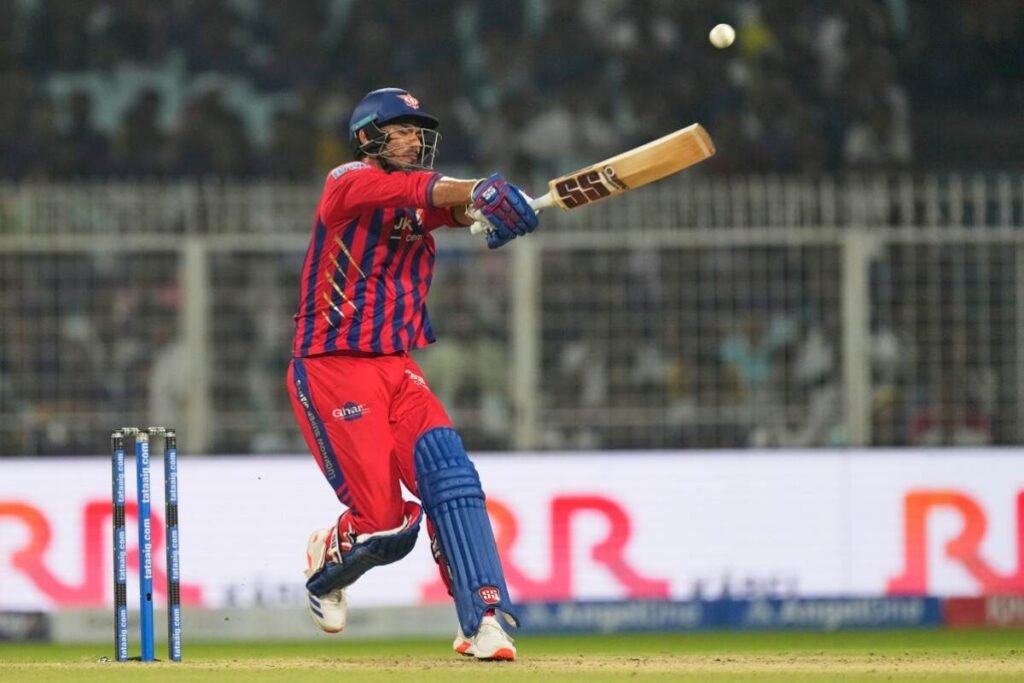 Mukul Choudhary playing attacking shot in IPL cricket